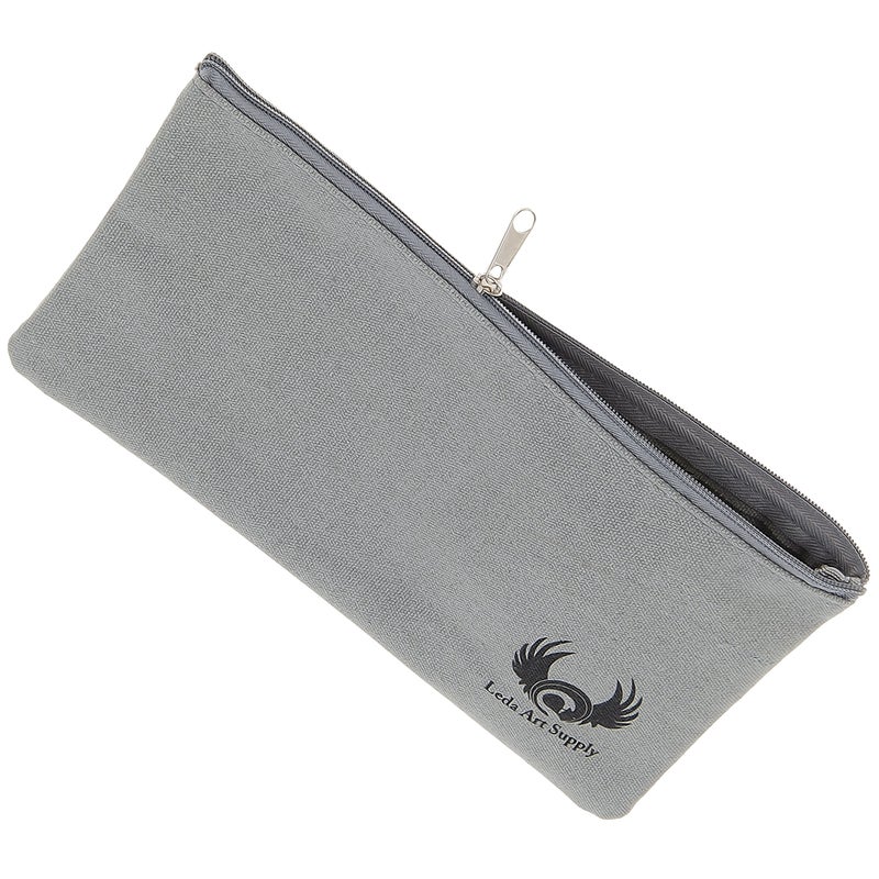 Leda Art Supply Leda Canvas Pencil Bag (9 x 5 inches) for Colored Pencils, Graphite and Charcoal Pencils, pens, Crayons and Other Drawing Materials - Image 4